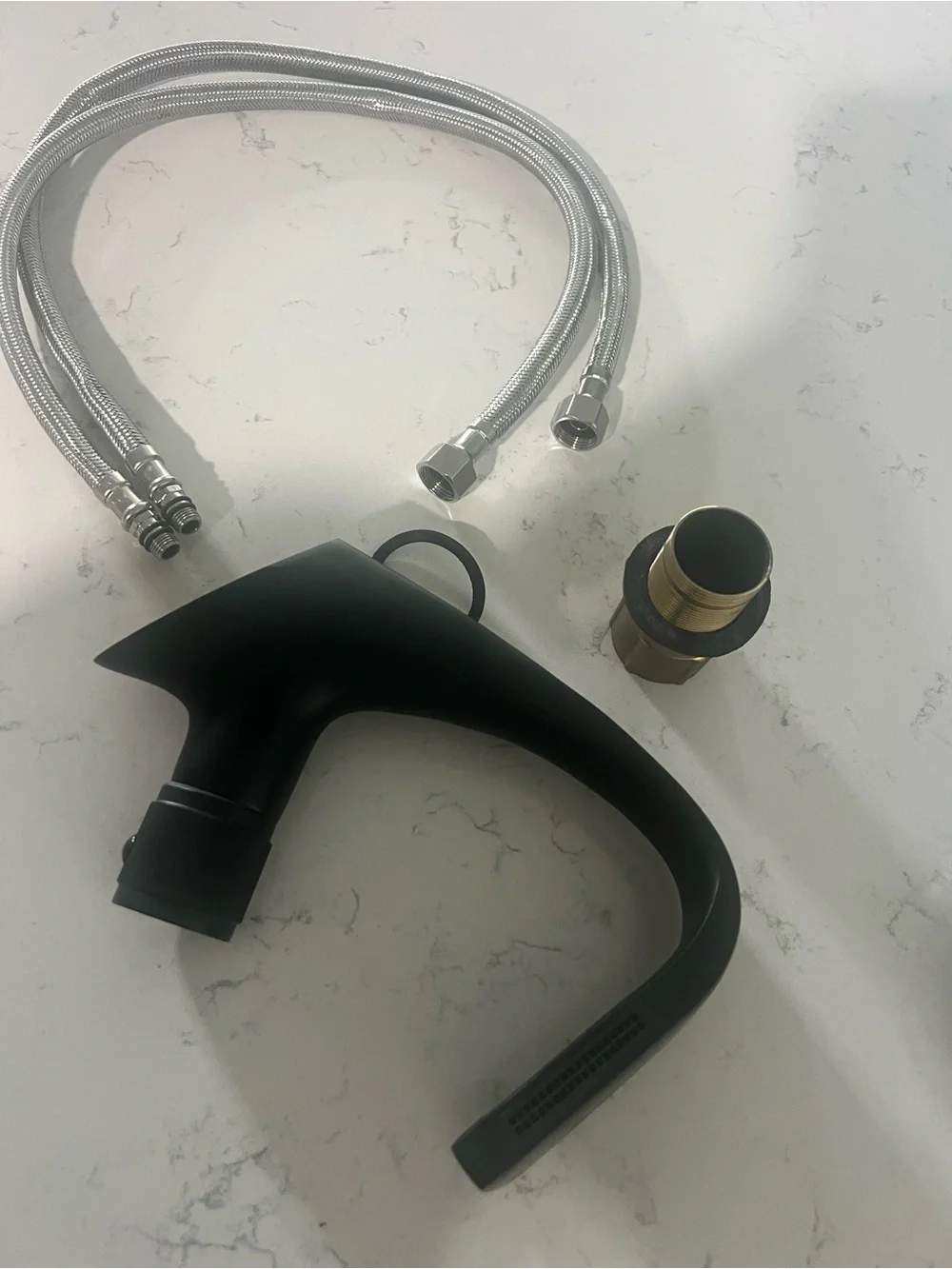 Matte Black Waterfall Bathroom Faucet – Single-Handle Modern Vanity Mixer